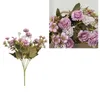 Decorative Flowers Bouquet Artificial Flower Eye-catching 11 Heads Carnation Home Ornament Silk Wedding