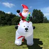 Inflatable Santa Claus Riding Polar Bear Christmas Inflatable Toy Doll Indoor Outdoor Garden Xmas Christmas Decoration