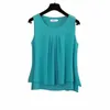 2022 Summer Fetity All-Matching Chiff Blue Plus Size 6xl Women hylsa Vacker självkultivati-skjorta Blus Show Thin 05GX#