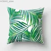 Kissen 45x45cm Tropische Pflanze Fall Green Leaf Kaktus Sofa Büro Sitzkissenbezug Kreative Ornament Home Dekoration Y240401