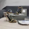 Sandalias de marca de verano para mujer, zapatos con picos de tiras, tacones altos para mujer, Sandalias de boda de lujo 35-43