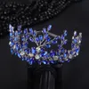 Ouro artesanal casamento vermelho azul rhinestes verde princ tiaras noiva coroas nupcial bandana traje acessórios de cabelo para mulher 91iO #