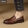 Sıradan Ayakkabı Kadın Loafers Kahverengi Siyah Deri Moda Retro Slip Üzerinde Düşük Topuklu Pompalar Ofis Bayanlar Zarif Tıknaz Single