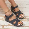 Sandalen Leichte Damen Keil Sommer Cross Strap Mittlere High Heels Anti-Rutsch-Plattform Gladiator Schuhe Plus Größe 43 H240328096Y