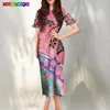 Casual Dresses Noisydesigns Vintage Women Elegant Polynesian Tribal Samoan Floral Brand Design Ruffle Sleeves Sexy Party Night Clothes