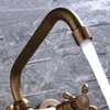 Bathroom Sink Faucets Antique Copper Color Wall Mounted Water Outlet All Cold And Rotatable Retro