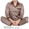 Home Clothing Men Pajamas Set Vintage Turn-down Collar Male Nighty Imitation Silk Sleepwear Trousers Thin Homewear For Sleeping