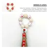 Table Cloth 4 Pcs Wooden Bead Napkin Rings Decor Valentine Holder Beads Decoration Beaded Dining Holders For Party