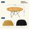 Tools Bamboo Round Folding Table Aluminium Alloy Outdoor Camping Desk Portable Picnic Foldable