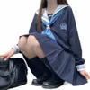 Gimnazjalni uczniowie Korei Południowej JK mundury japońskie seifuku plisowane spódnice dziewczęta cheerleaderek marynarz kostium cos x0pd#