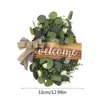 Dekorativa blommor Q6PE Väggmonterad krans Tulpan Eukalyptus Festlig säsongsdekoration