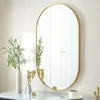 1pc 24x16inch Oval Wall Mounted Mirror, Modern Decor for Bedroom Bathroom Entryway Living Room Gallery Wall, Home Decorations