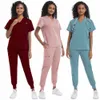 Salle d'opération Médecin Infirmière Vêtements de travail Unisexe Scrubs Costume Femmes Clinique pour animaux de compagnie Vêtements de travail de soins infirmiers vétérinaires Élastique Médical Hommes Z3Pg #