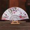 Decorative Figurines Hand Held Folding Dance Fan Wedding Party Lace Silk Flower Chinese Style Summer Supplies