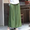 Pantaloni da donna estivi tradizionali etnici da donna larghi sottili retrò con lacci lunghi a gamba larga pantaloni neri vintage da ragazza in vita elastica