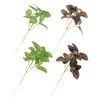Kwiaty dekoracyjne 4 szt. Imitacja rośliny Fałszywe liście sztuczne zielone gospodarstwo domowe symulowane plastikowe dekoracja sztuczna aranżacja kwiatowa