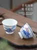 Наборы чайной посуды Цзиндэчжэнь, керамическая чашка для чая с ручной росписью, большой размер, синий и белый пейзаж, мастер, одинарная, для личного использования