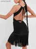 Urban Sexy sukienki Zymdancestyle Latin Dance Fringe Sukienka Zym Rich Tassel Look SIA #2215 YQ240330