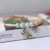 Charm Bracelets Fresh Butterfly Dragonfly Pearl Bracelet Handmade Fashion Beaded Bangles Lovely Sweet Couple Women Gift Decoration Wri Dhvik