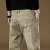 Abbigliamento di marca Pantaloni cargo da uomo 97% cotone Tinta unita Abbigliamento da lavoro Pantaloni casual Pantaloni larghi da jogging coreani Uomo 240315