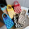 plaid mobile phe bag female crossbody sholder bag mini cute lightweight handbag knitted purse 01-SB-mnxkzz c8KV#