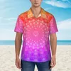 Men's Casual Shirts Abstract Mandala Print Vacation Shirt Mexican Style Hawaii Men Vintage Blouses Short Sleeve Harajuku Design Tops