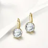 Boucles d'oreilles Bella de couleur or pour femmes, cristal blanc d'autriche, bijoux de fête à la mode, cadeau 3079053, livraison directe Dhehj