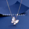 Designer Brand Four Leaf Erba Van Butterfly Fashion Necklace Ciondolo Rose Gold Agate Design unico Sense Snake Snake Chain