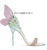 Designerskor Kvinnor Luxury Buty Damskie Butterfly Heels Sandaler Women Metallic Leather High Heel Dress Wedding Sandals 240326