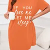 If You Let Me Chemise de nuit imprimée pour femmes, grande taille, maison pour femmes, été, manches courtes, col rond, longueur aux genoux, jupe d29Y #