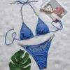 Kvinnors badkläder 2024 Sommar Nya kvinnor Swimsuit Luxury Water Diamond Bikini Womens Swimsuit flash Full Diamond Push Up Bikini Set Thong Swimsuit J240330