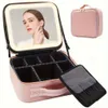 Travel Makeup Case with Large Lighted Mirror Partitionable Bag Professional Cosmetic Artist Organizer, Waterproof Portable, Accessories