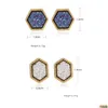 Stud Vente 18K Or Rempli Druzy Boucles D'oreilles À La Mode Femmes En Gros 12Mm Hexagone Résine Drusy Boucle D'oreille Bijoux Drop Livraison Dhjgr