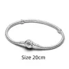 2024 Neue 925 Sterling Silber Moments Rose in Bloom Verschluss Schlangenkette Armband Nietenkette Schieberarmbänder Passende Charms Frauen Geschenke Luxusschmuck