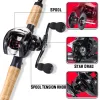 Combo Sougayilang Casting Fishing Set 2.1m Poignée en liège Canne à pêche en fibre de carbone CNC Bobine en aluminium Moulinet de pêche à la carpe Kit complet de pêche