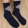 Chaussettes pour hommes 5 paires hiver épaissi hommes Super plus épais diamant vérifier laine de haute qualité contre la neige froide russie chaussette chaude