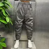 Mens Pants Men Sports Casual Elastic midja Ankle Längd Svattor med fickor Byxor för höstvinterdropp Leverans Klädduk Dhhdu