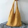 Diseñador Bolsos de punto Mujer Totes de gran capacidad Paquete de mujer Bolsa de playa de verano Monederos grandes Bolsos de hombro tejidos huecos ocasionales H0qd #