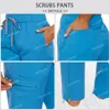 Schoonheidsspecialiste Hotel Administrator Uniform Medische Werkkleding Vrouwen Verpleegster Uniformen Korte Mouw Tops + Rechte Broek Verpleging Scrubs Set D461 #