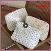 Cosmetic Bags 1/2PCS Korean Quilted Makeup Bag For Women Storage Portable Toiletry Female Beauty Case Cotton Floral