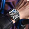 Наручные часы CHENXI 2024 Механические мужские спортивные часы Лучший бренд Водонепроницаемые роскошные мужские автоматические наручные часы со скелетом Кожаные часы