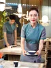 2023 Nouveau serveur chinois chemise à manches courtes + avril + pantalon d'été femme hôtel restaurant uniforme de travail livraison gratuite vêtements de travail Q8we #