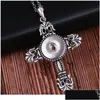 Colares Pingente Boom Life Trendy Faith Cross Style Snap Colar Pingente com Link Chain Fit 18mm Botão Jóias para Wo Jllnxg Drop Dhfyi