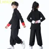 bambini Kung Fu uniforme tradizionale abbigliamento cinese per le ragazze dei ragazzi Wushu Costume Top pantaloni insieme del vestito Tai Chi Folk Stage Outfit d1wG #