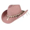 Sombreros de ala ancha Cubo Sombrero de paja de verano Borla Conchas de playa Sol Protección de mezclilla ajustable ligero H240330