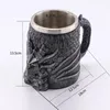 Tazze Boccale da birra DRAGON in acciaio inossidabile Tazza da caffè 3D retrò di grande capacità