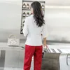 Hôtel Esthétique Spa Uniforme Beauté Sal Sauna Massage des pieds Technicien Salopette Esthéticienne Mi-manches Pantalon de couleur unie Costume B4nG #