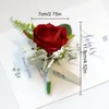 Boutnieres frs rose artificiali Silk Avorio Corsage Butthole Groomsmen Boutniere for Men Accories Wedding J83D#