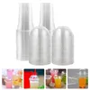 Disposable Cups Straws 50 Pcs Dessert Cup Travel Lemonade Lids Milk Jug Plastic Pp Portable Clear