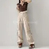 Pantalones para mujer TVVOVVIN 2024 American Pocket Trendy Cargo Loose Slim Cordón Pies elásticos Cintura baja Casual para mujeres GSSH